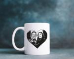 Gomez & Morticia Heart Mug