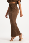 Tessa Plisse Maxi Skirt - Pinecone - S
