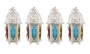 Moroccan Decorative Lanterns With Colour Glass - Pack Of 4