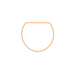 Glass Floorplates 8MM - Circle With Straight Edge 900MM X 600MM