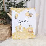 Themed Fleece Blanket Watercolour Boyish Honey Bee