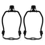 Cchiai 2PCS 4 Inch Black Metal Lampshade Harp Set Detachable Floor Lamp lampshade Stand Base With Top Knob Lighting Accessories