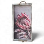 Handcrafted Protea Bloom Wooden Tray