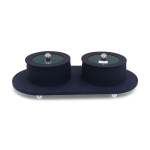 3 Piece Leather Trinket Box Set Black