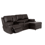 Lyla Leather Upper 4 Piece 1 Action With Chaise – Brown