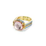 SWAROVSKI Chroma Ring Cushion Cut Multicolored Gold-tone Plated - 60