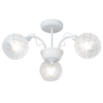 Metal And Clear Frosted Patterned Glass Light Fitting 3 X 40W Ses