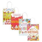 - Birthday Party Favour Bags gift Bags 15 X 21CM - Pack Of 16