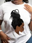 Figure Print Crew Neck T-Shirt Casual Short Sleeve T-Shirt For Spring & Summer Women's Clothing