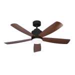 Bright Breeze LED Ceiling Fan - Black With Wood White - Cream