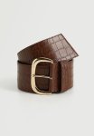 Crocodile Effect Belt - Coffee