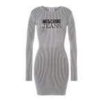 Lurex Knit Dress With Logo -silver