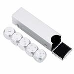Aluminum Alloy Dice Set 5 Pieces With Storage Box 1.6 Inch Gold Or Silver Metallic Gaming Dice For Table Games