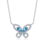 Herjewellery Kaia Butterfly Necklace With Swarovski Crystal