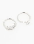 Surgical Steel Cubic Zirconia Nose Rings 2-PACK