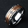 1PC Men's Stainless Steel Two-tone Ring