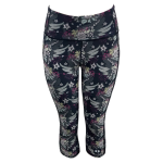 High Waist Funky 3 4 Leggings - Sabrina Grey Wings - Ladies XXL - 40