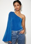 Asym Dramatic Sleeve Bodysuit - Strong Blue
