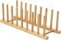 Dish Drying Rack Bamboo Plate Holder Pot Lid Cutting Board Stand Natural