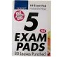 Book Exam-pad 80-SHEETS Punched 5PK Examination Pad Set Of 1 White