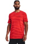 Men's Ua Seamless Wave Short Sleeve - Bolt Red Sm