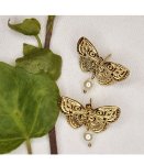 Butterfly Pearl Earrings - Gold Free