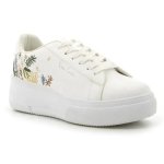 Pierre Cardin Fleurs 5 Flower Printed Lace Up Sneaker - White Floral - 8