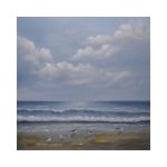 Oil Painting Birds On The Beach