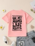 Versatile Letter Print Crew Neck Short Sleeve T-Shirt Tops For Girls Summer Gift Outdoor
