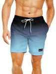 Men's Color Block Striped Board Shorts With Pockets Casual Drawstring Shorts For Beach Summer Holiday Swimming Surfing