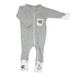 Babes & Kids Little Acorn Limited Edition Grey Melange Farm Animals Zippy Grow