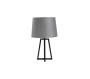 Lamp Table-black Metal Base-grey Fabric Shade