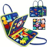 25-IN-1 Busy Board: Montessori Toy For 1-4 Year Old Toddlers - Develop Fine Motor Skills & Sensory Development - Perfect Travel