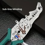 1PC Wire Stripper Industrial Grade Multifunctional Cutting Copper Wire Crimping Clamp Holding Wire Stripping Needle Nose Pliers