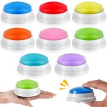 Honoson 8 Pieces Recordable Answer Buzzers Button For Trivia Games Show Buzzers Recording Buttons Gifts For Classroom Team Elega