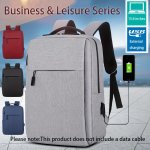1PC Simple Business Men's Backpack With USB Charging Port & Grab Handle Casual Laptop Backpack For Going Out