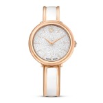 SWAROVSKI Crystalline Bangle Watch Swiss Made Metal Bracelet White Rose Gold-tone Finish