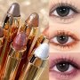 Double-Ended Highlighter Eyeshadow Pen Glitter & Pearl Waterproof Eye Shadow Stick Long-lasting Smudge-Proof Makeup Perfect For Black Friday Christmas And Birthday Gifts For Music Festival