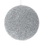 Silver Glitter Foam Bauble 10CM