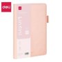 Deli A5 Leather-cover Notebook   Pink    210 X 143MM    144 Sheets