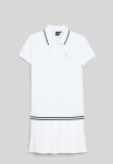 Polo Girls Cally Pleated Skirt Dress - White