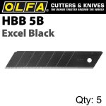 Sharp Olfa Blades Excel Black 5PK Ultra For H1 NH1 XH1 Cutters 25MM