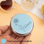 Elegant Stainless Steel Personalized Compact Mirror - Custom Engraved Name Floral Design Pocket Size Gift For Bridesmaids Birthd
