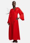 Lace-up Kaftan Dress - Red
