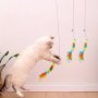 Interactive Door-hanging Cat Teaser Toy With Suction Cup - Elastic Swing Bell Stick For All Breeds No Batteries Required