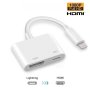 Iphone Digital Av To HDMI Adapter With Lighting Charging Port For Hdtv Monitor Projector 1080P For Iphone Ipad Ipod