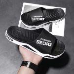 Trendy Letter Pattern Soft Thick Sole Pvc Sports Sandals Wear Resistance Non Slip Open Toe Slippers Casual Versatile Outdoor Spo