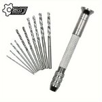 Versatile MINI Hand Drill Set With 10 Bits - Ideal For Jewelry Resin Crafts & Model Making Metal Construction