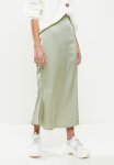 Missguided Petite A-line Satin Slip Midi Skirt - Sage