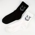 2 Pairs Of Men's Cotton Anti Odor & Sweat Absorption Fashion Pattern Crew Socks Comfy & Breathable Socks For Daily And Outdoor W